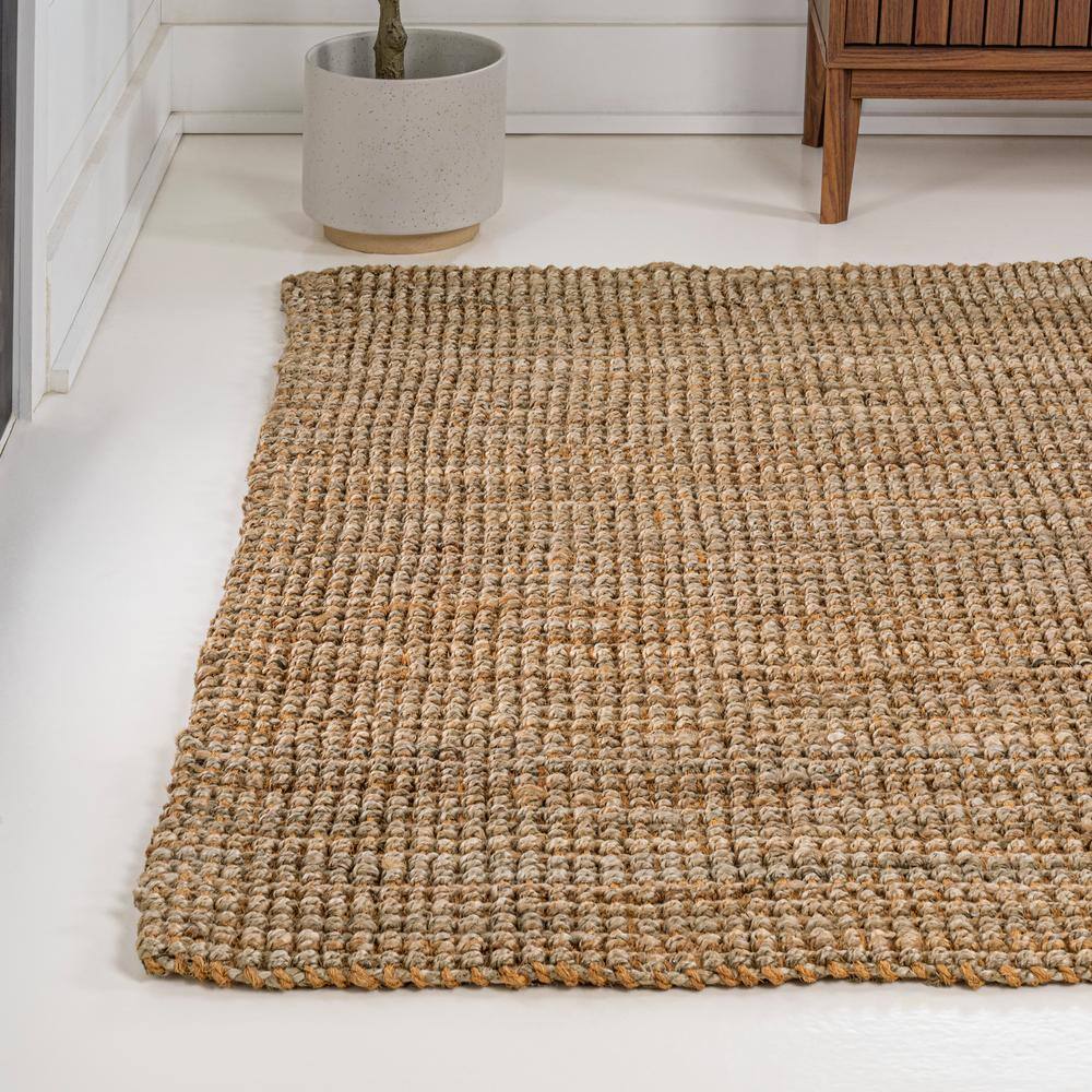 Natural Handwoven Jute Rectangular Area Rug, 5 x 8 ft