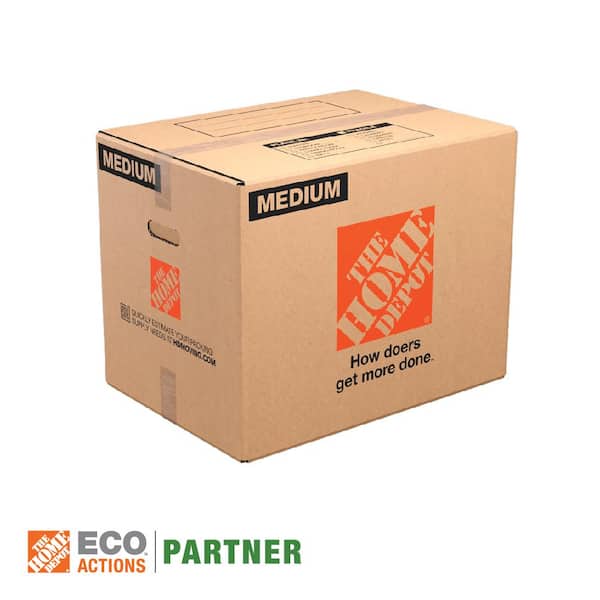The Home Depot 21 in. L x 15 in. W x 16 in. D Medium Moving Box with Handles (10-Pack)