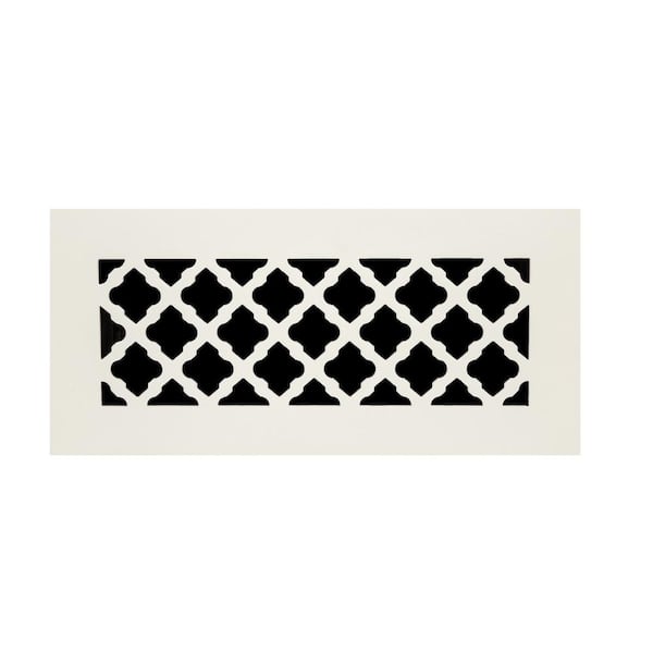 SteelCrest Tuscan 10 in. x 4 in. Steel Floor Register, White/Powder Coat with Opposed Blade Damper