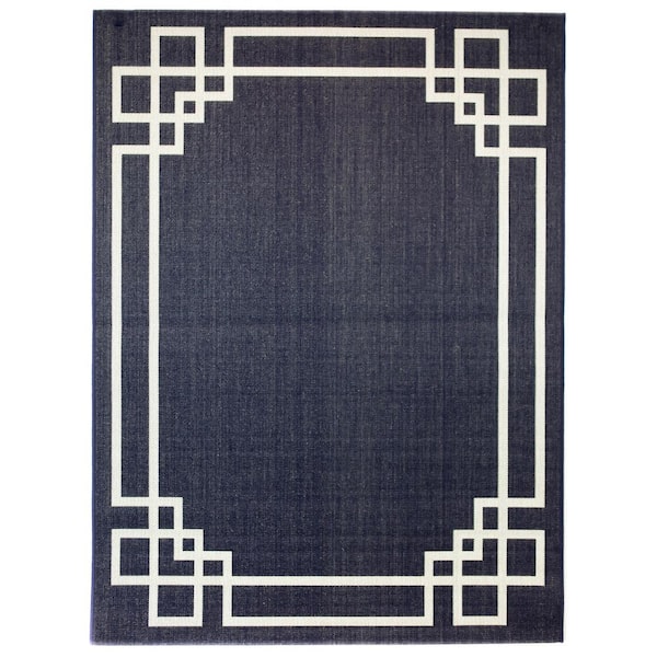 BALTA Lyra Dark Blue 8 ft. x 10 ft. Indoor/Outdoor Area Rug