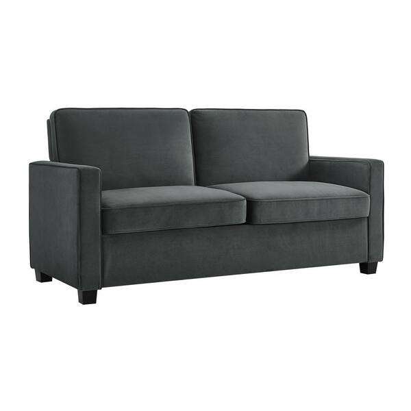 Dhp Celeste 70 In Gray Velvet 2 Seat Full Size Sleeper Sofa De90079 The Home Depot Seat Full Size Sleeper Sofa De90079, 70 Queen Sleeper Sofa