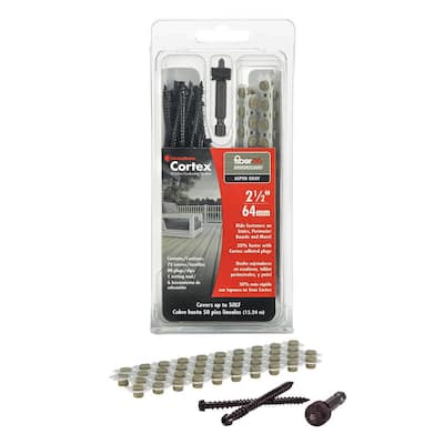 Collated Cortex Hidden Fastening System for Fiberon ArmorGuard Decking - 2-1/2 in. screws & plugs in Aspen Gray (50 LF)