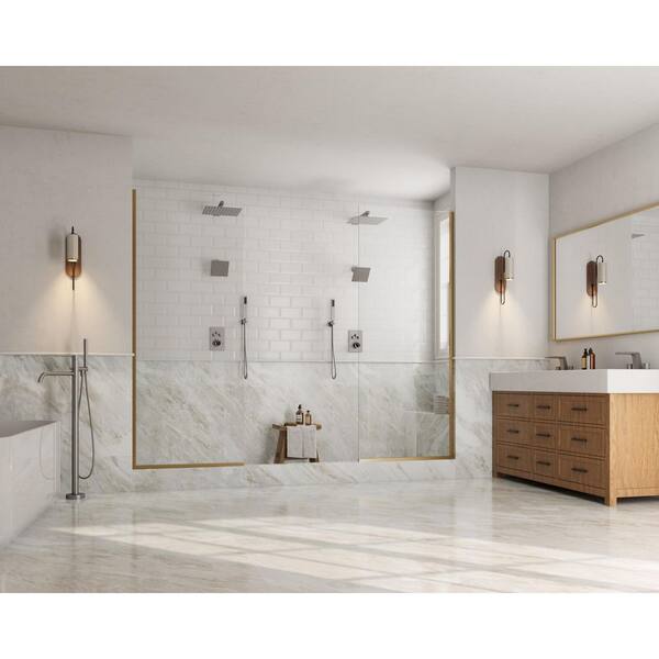 GRANDJOY Zenith Rain 8-Spray 12 and 6 in. Dual Wall Mount