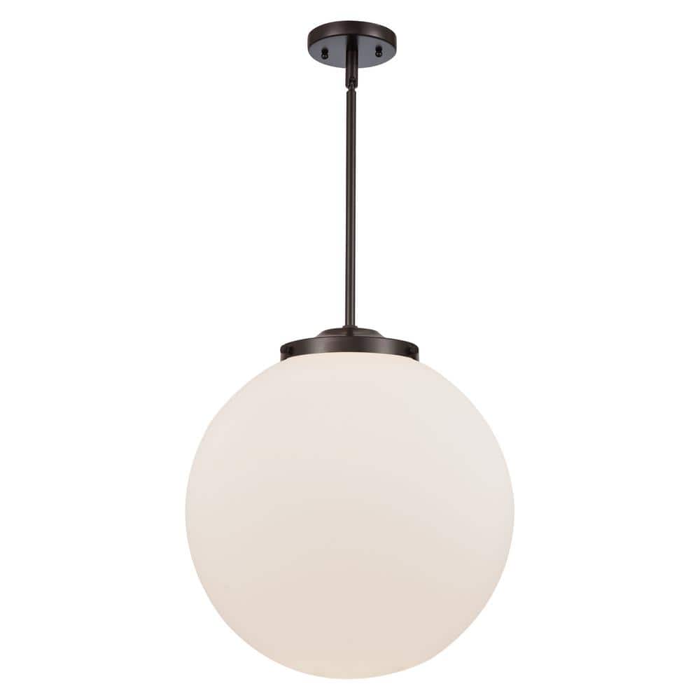 Beacon Globe Pendant in Oil Rubbed Bronze with Matte White Shade