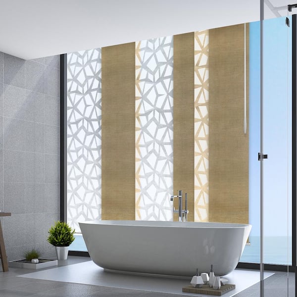 EMOH Desert Snow 70 in. - 130 in. W x 94 in. L Adjustable 6- Panel White Single Rail Panel Track with 23.5 in. Slates