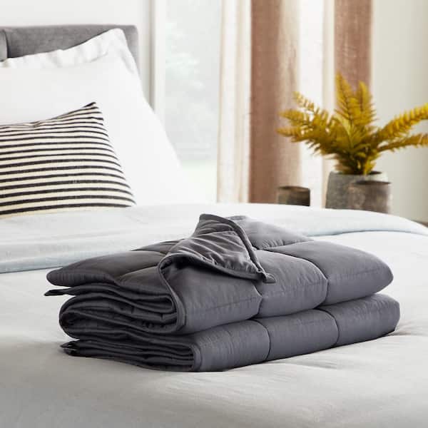 Lucid Comfort Collection 5 lbs. 36 in. x 48 in. - Twin - Gray Weighted Blanket