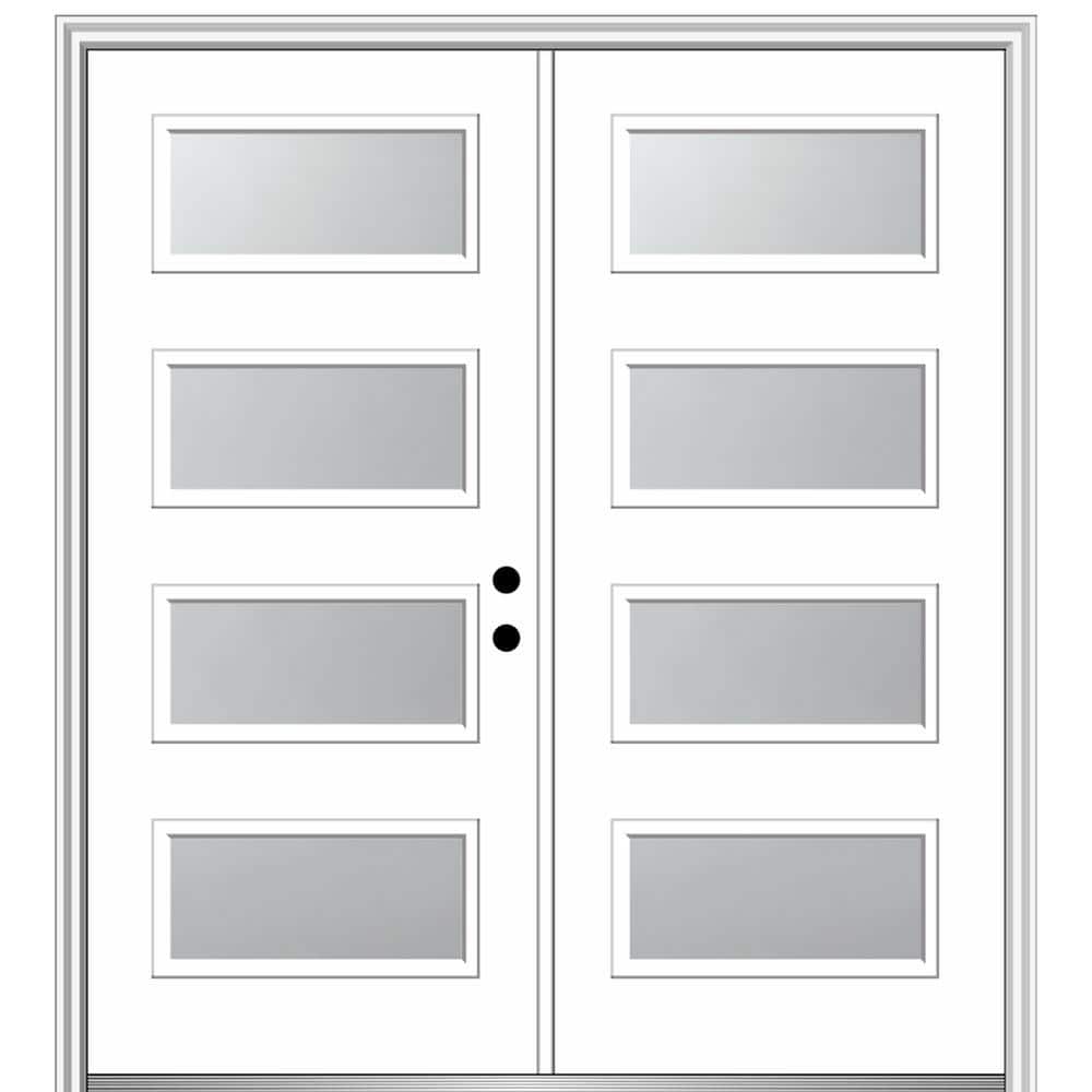 Celeste 72 in. x 80 in. Left-Hand Inswing 4-Lite Frosted Glass Primed Fiberglass Prehung Front Door on 4-9/16 in. Frame price history on PriceWatchPro
