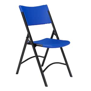 NPS 600 Blue Blow Molded Metal Frame Folding Chair, Pack of 4