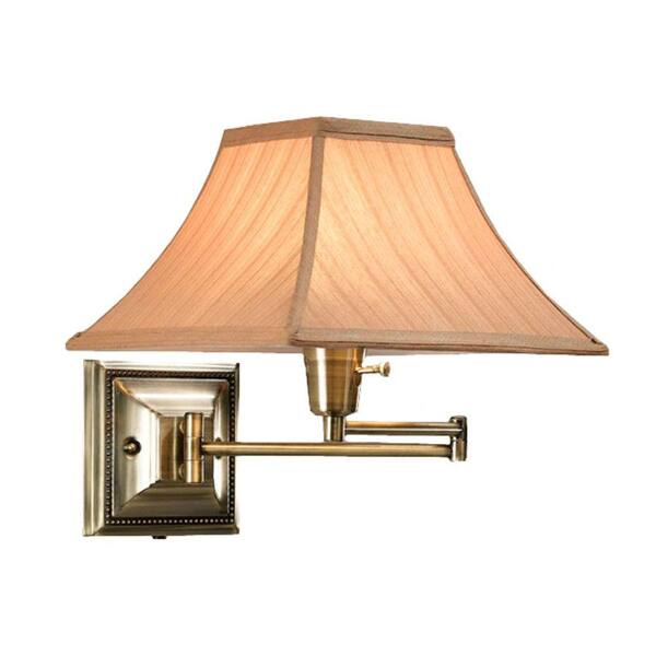 Home Decorators Collection 1-Light Distressed/Antique Brass Kingston Swing-Arm Pin-Up Lamp