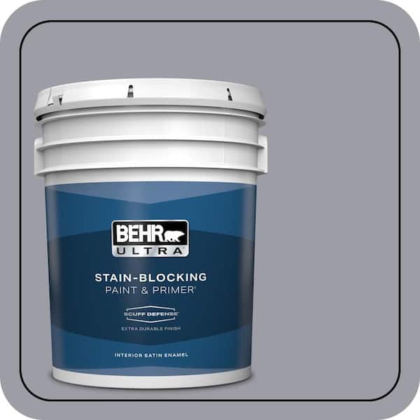 BEHR ULTRA 5 gal. #BNC-09 Heather Gray Extra Durable Satin Enamel Interior Paint & Primer