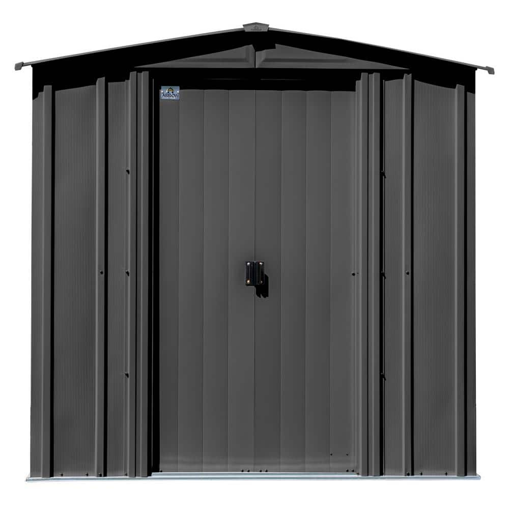 Arrow 6 ft. x 7 ft. Grey Metal Storage Shed With Gable Style Roof 39 Sq ...