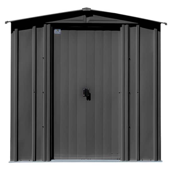 Arrow 6 ft. x 7 ft. Grey Metal Storage Shed With Gable Style Roof 39 Sq. Ft.
