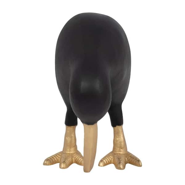 Liv & Skye Black Gold 7.5 in. x 8 in. Metal Kiwi Mom Animal