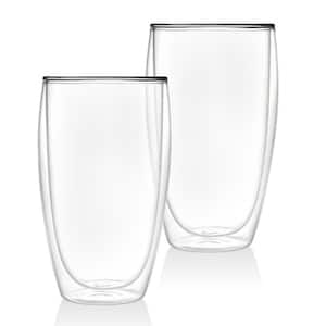 Double Wall 16 oz. Crystal Coffee Glass pair