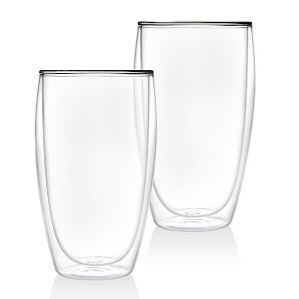 Godinger Double Wall 16 oz. Crystal Coffee Glass pair 18125 - The Home Depot