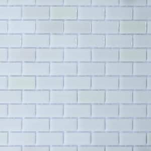 Glass Tile Love White Hot 22.5 in. x 13.25 in. White Subway Glossy Glass Mosaic Tile (9.68 sq. ft./case)