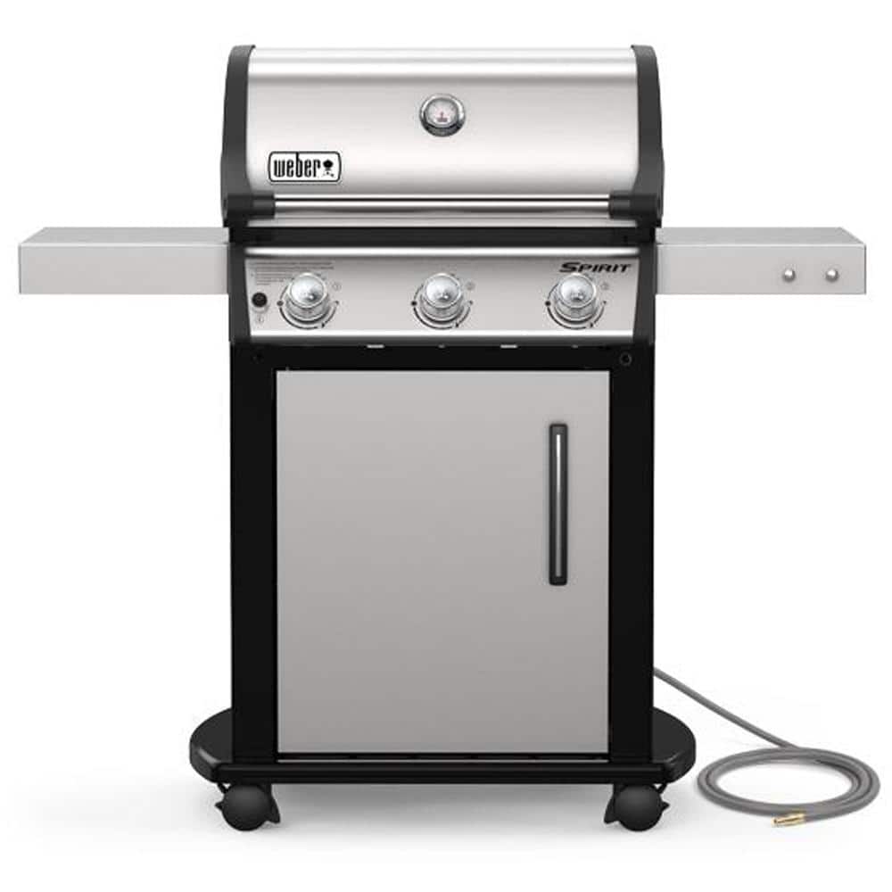 Weber Spirit S 315 3 Burner Natural Gas Grill In Stainless Steel 47502001 The Home Depot