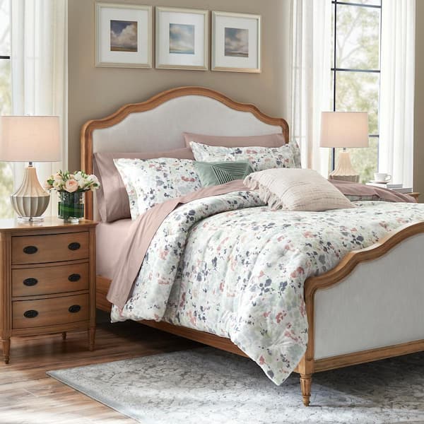 Home Decorators Collection Waterdale Reversible 3-Piece Multi-Color Printed  Floral Cotton Sateen Full/Queen Comforter Set FQ_FLW_300_PRNT - The Home  Depot