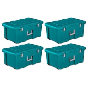 16-Gal. Footlocker Toolbox Container w/Wheels 4 Pack
