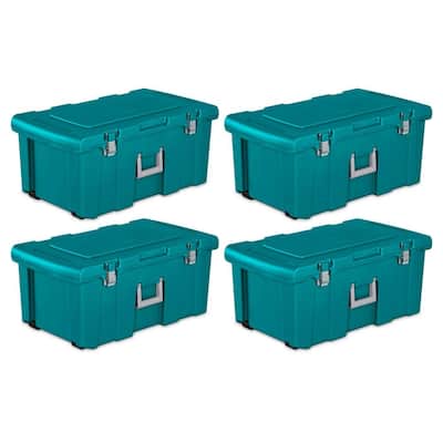  STERILITE Case of 8 Bins 18 Gallon Containers 68 Liter Gray  Storage Totes Steel Colored Organization Boxes