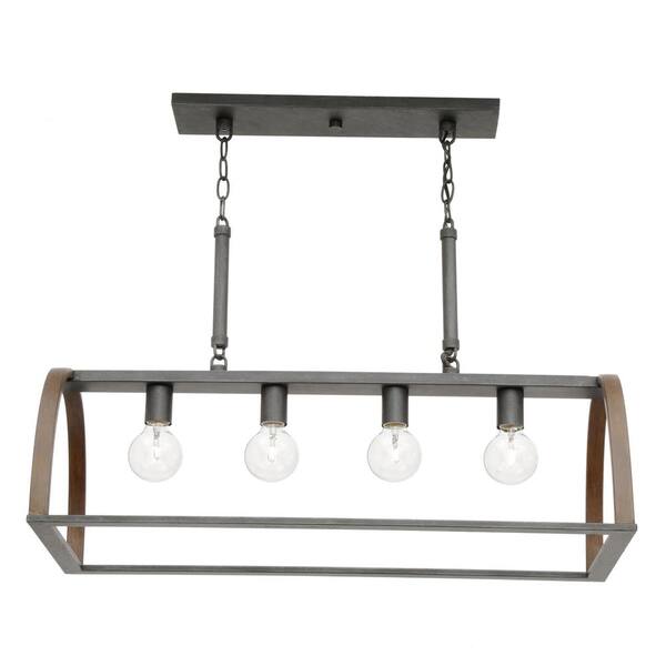 Progress Lighting Trestle Collection 4-Light Gilded Iron Farmhouse Chandelier Light