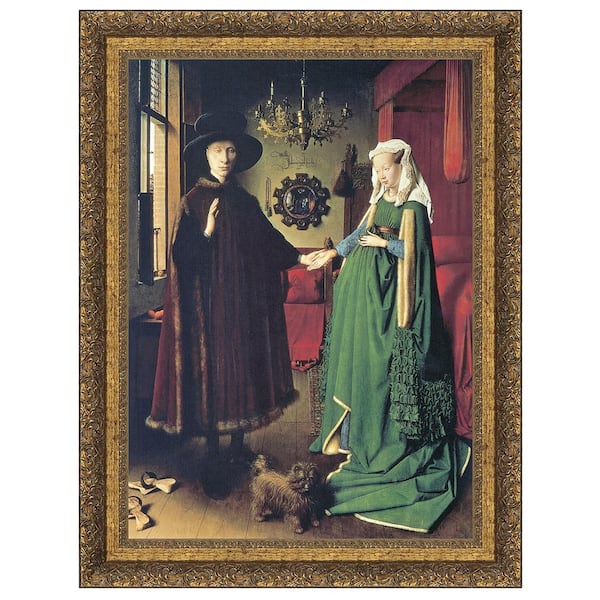 Design Toscano The Arnolfini Marriage, 1434 by Jan Van Eyck Framed Home Oil Painting Art Print 15 in. x 12.5 in.