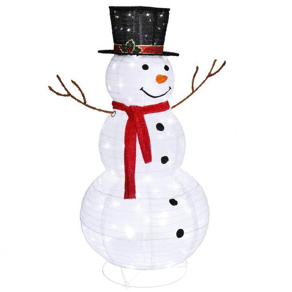 Winado 47 in. White Christmas Snowman Decor with Lights