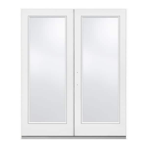 JELD-WEN 72 in. x 80 in. Primed Fiberglass Right-Hand Inswing Full Lite Glass Stationary/Active Patio Door