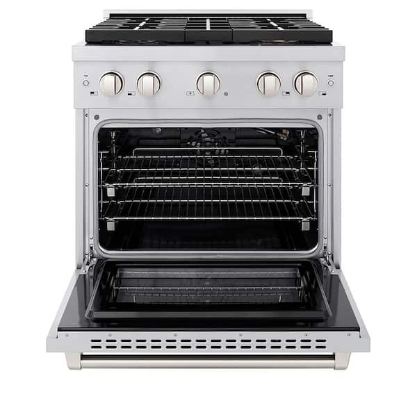 30 in. 4.2 cu. ft. Paramount Gas Range with 4-Burner DuoPro Cooktop and Convection Gas Oven in Stainless Steel