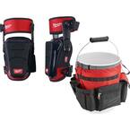 High Performance Stabilizing Shell Knee Pad with Bucket Organizer Tool Bag