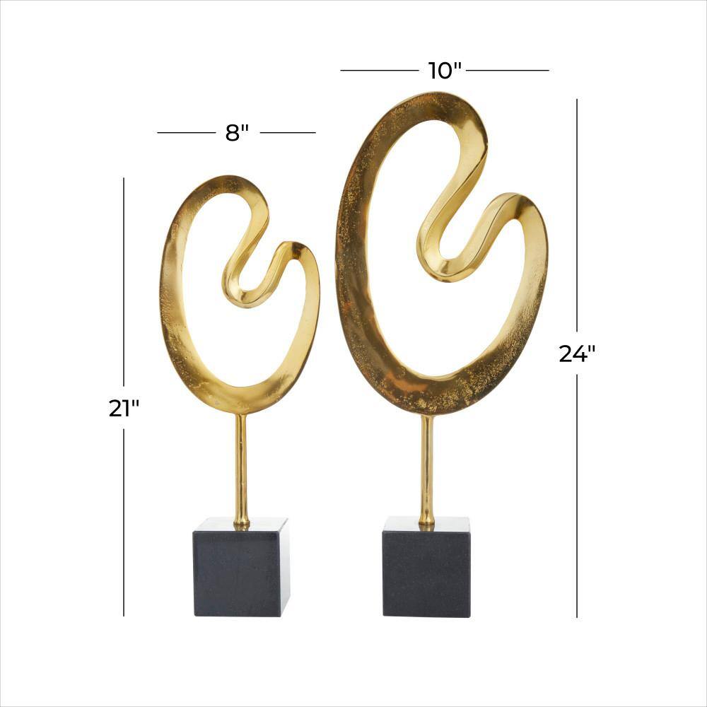 Contemporary Gold Marble Abstract Sculpture Set