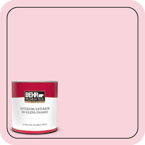 BEHR PREMIUM PLUS 1 qt. #110C-1 Petal Bloom Hi-Gloss Enamel Interior/Exterior Paint & Primer