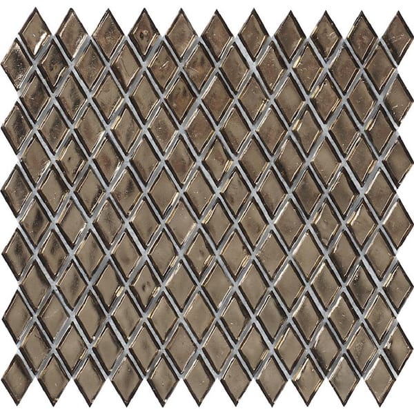 Apollo Tile Gold 4 in. x 5 in. Diamond Glossy Glass Mosaic Floor and Wall Tile Sample (0.13 sq. ft./Piece)
