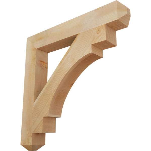 Ekena Millwork 6 in. x 42 in. x 42 in. Douglas Fir Merced Craftsman Rough Sawn Bracket