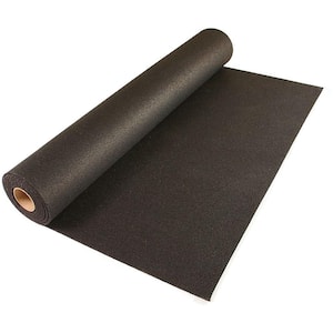 Plyometric 10 ft. x 4 ft. Black Plyo Rubber Gym Aerobic Exercise Flooring Roll (40 sq. ft.)