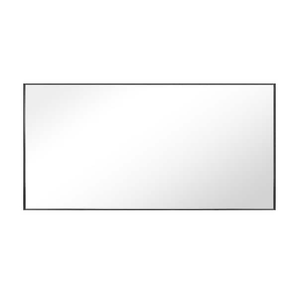 GETLEDEL 60 in. W x 30 in. H Large Rectangular Aluminum Framed Wall Mounted Bathroom Vanity Mirror in Black