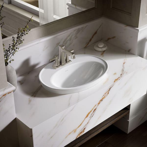KOHLER Serif 22-1/4 in. Drop-In Vitreous China Bathroom Sink in White with Overflow Drain