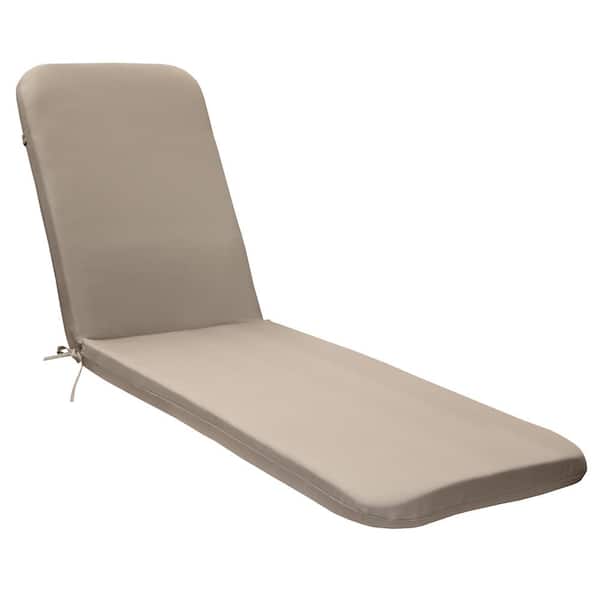 Commonwealth Home Fashions Nature 22 in. x 73 in. 1 Outdoor Reversible Chaise Lounge Cushion in Taupe