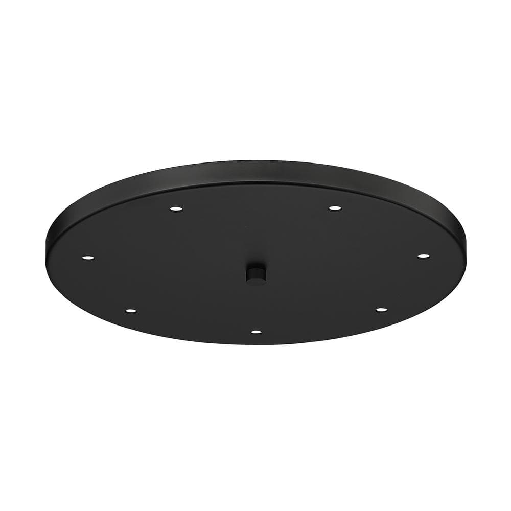 Multi Point Canopy 18 in. 7-Light Matte Black Round Ceiling Plate ...