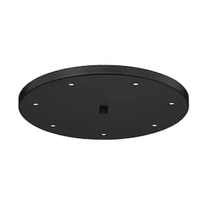 Multi Point Canopy 18 in. 7-Light Matte Black Round Ceiling Plate