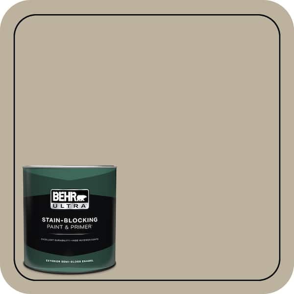 BEHR ULTRA 1 qt. #750D-4 Pebble Stone Semi-Gloss Enamel Exterior Paint & Primer