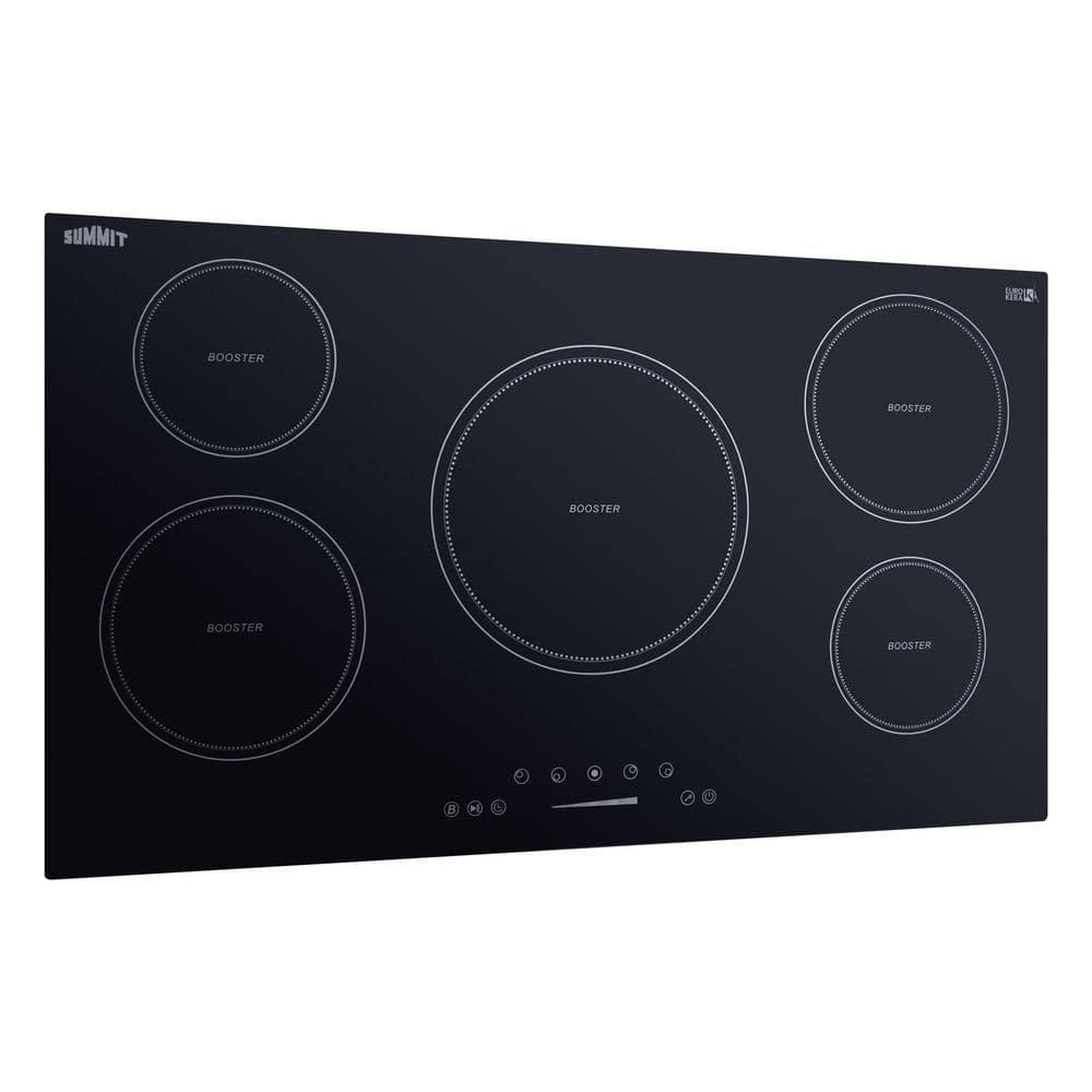 Summit 36" Black Ceramic Glass 5-Burner Induction Cooktop