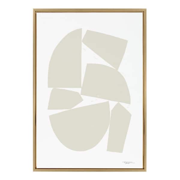 Sylvie Constructed I Neutral by Statement Goods Abstract Framed Art Print 33 in. x 23 in.