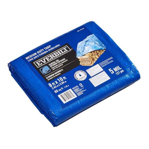 8 ft. x 10 ft. Blue Medium Duty General Purpose Tarp