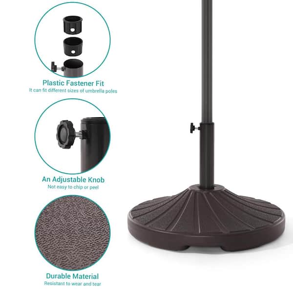 10ft patio umbrella with base Outsunny 10ft. Solar LED Cantilever Umbrella, Offset Hanging Umbrella with  360° Rotation, Cross Base, 8 Ribs, Tilt and Crank for Yard, Khaki main image 1