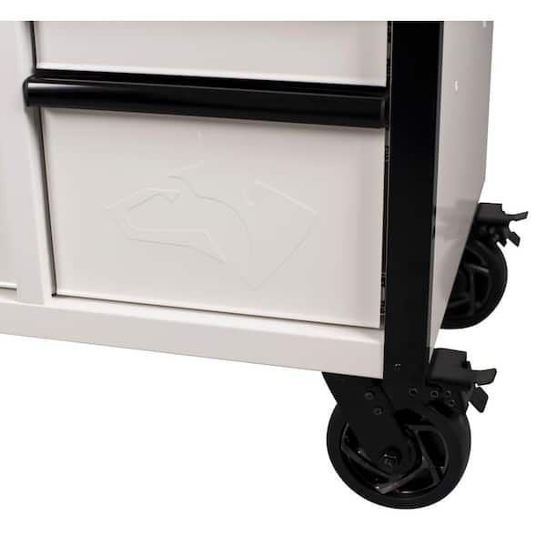 Husky - Tool Storage 61 in. W x 23 in. D Heavy Duty White Mobile Workbench Tool Chest