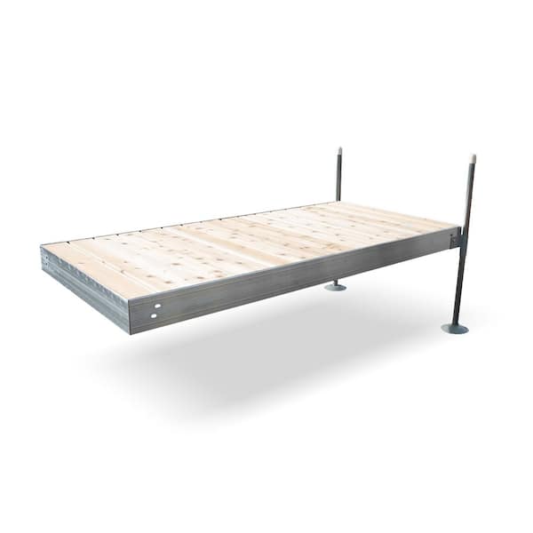 8 ft. Long Straight Aluminum Frame with Cedar Decking Complete Dock Package for DIY Dock Designs for Boat Dock Systems
