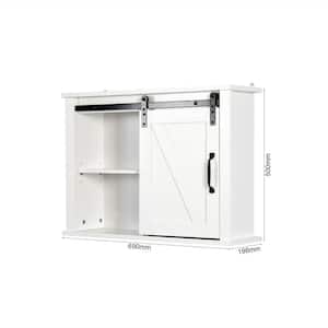 White Flat Panel Stock Bath and Kitchen Cabinet with Glazed Finish (27.16 in. x 7.8 in. x 19.68 in.)