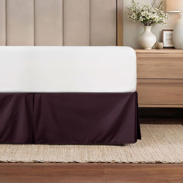 Becky Cameron 14 in. Purple Solid Full Bed Skirt