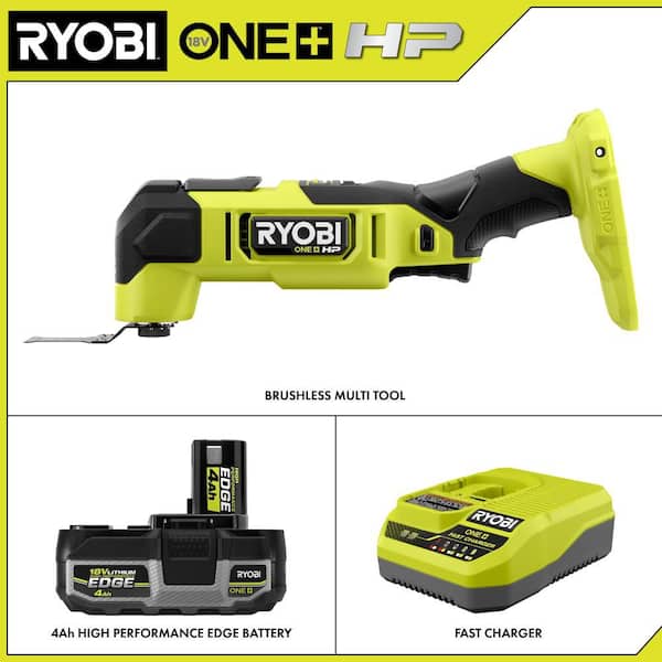 ONE+ HP 18V Brushless Cordless Multi-Tool Kit with 4.0 Ah HIGH PERFORMANCE EDGE Battery and Charger